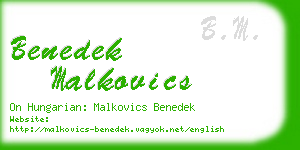 benedek malkovics business card